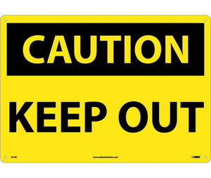 CAUTION KEEP OUT, 14X20, RIGID PLASTIC