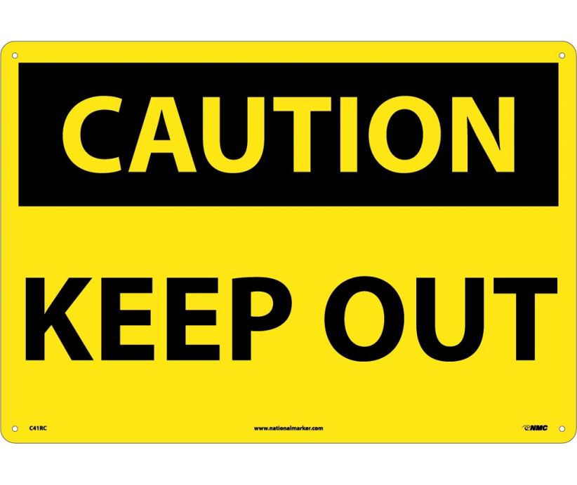 CAUTION KEEP OUT, 14X20, RIGID PLASTIC