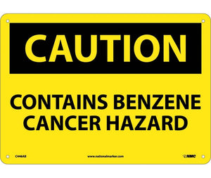 CAUTION, CONTAINS BENZENE CANCER HAZARD, 10X14, .040 ALUM