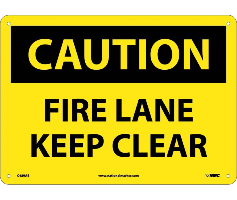 CAUTION, FIRE LANE KEEP CLEAR, 10X14, .040 ALUM