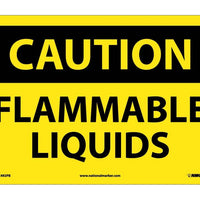 CAUTION, FLAMMABLE LIQUIDS,10X14, PS VINYL