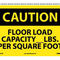 CAUTION, FLOOR LOAD CAPACITY__LBS. PER SQUARE FOOT, 10X14, PS VINYL