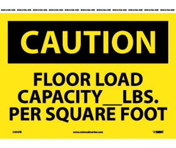 CAUTION, FLOOR LOAD CAPACITY__LBS. PER SQUARE FOOT, 10X14, PS VINYL