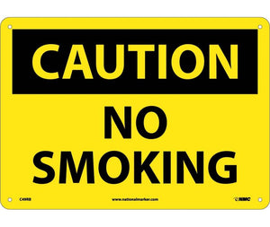 CAUTION, NO SMOKING, 10X14, RIGID PLASTIC