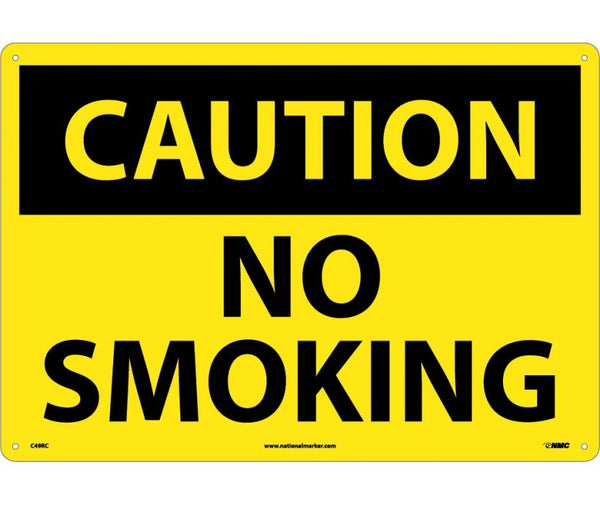 CAUTION NO SMOKING, 14X20, RIGID PLASTIC