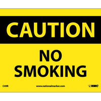 CAUTION, NO SMOKING, 7X10, RIGID PLASTIC