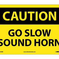 CAUTION, GO SLOW SOUND HORN, 10X14, RIGID PLASTIC