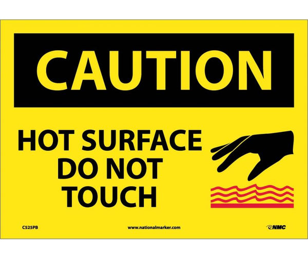 CAUTION, HOT SURFACE DO NOT TOUCH, GRAPHIC, 10X14, PS VINYL