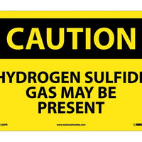 CAUTION, HYDROGEN SULFIDE GAS MAY BE PRESENT, 10X14, PS VINYL