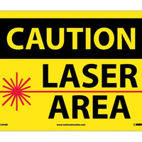 CAUTION, LASER AREA, GRAPHIC, 10X14, .040 ALUM