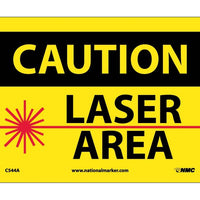 CAUTION, LASER AREA, GRAPHIC, 7X10, .040 ALUM