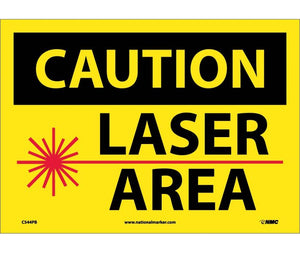 CAUTION, LASER AREA, GRAPHIC, 10X14, PS VINYL