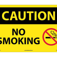 CAUTION, NO SMOKING, GRAPHIC, 14X20, .040 ALUM