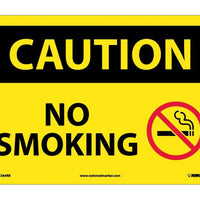 CAUTION, NO SMOKING, GRAPHIC, 10X14, RIGID PLASTIC