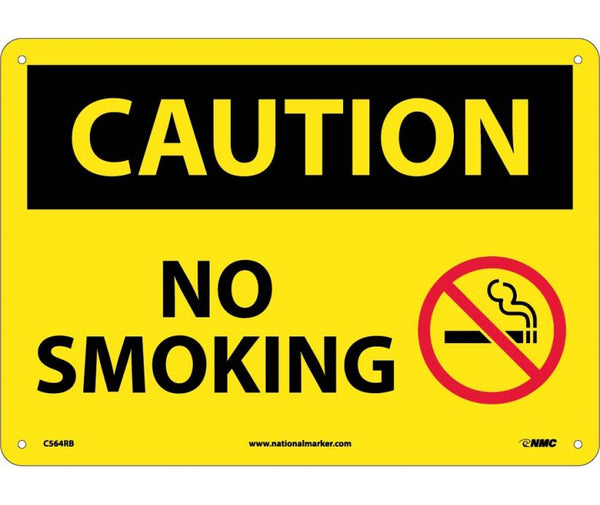 CAUTION, NO SMOKING, GRAPHIC, 10X14, RIGID PLASTIC