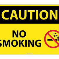 CAUTION, NO SMOKING, GRAPHIC, 20X28,  RIGID PLASTIC