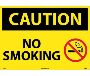 CAUTION, NO SMOKING, GRAPHIC, 20X28,  RIGID PLASTIC