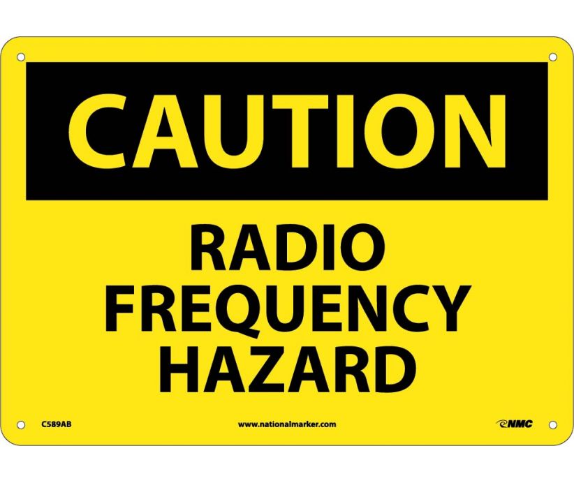 CAUTION, RADIO FREQUENCY HAZARD, 10X14, .040 ALUM