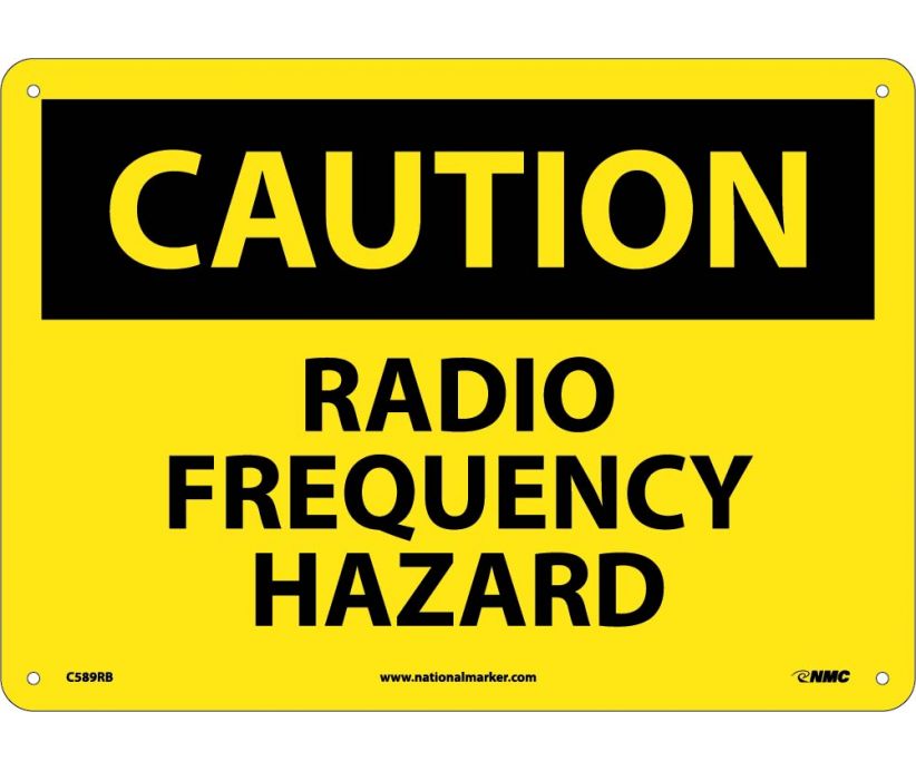 CAUTION, RADIO FREQUENCY HAZARD, 10X14, RIGID PLASTIC