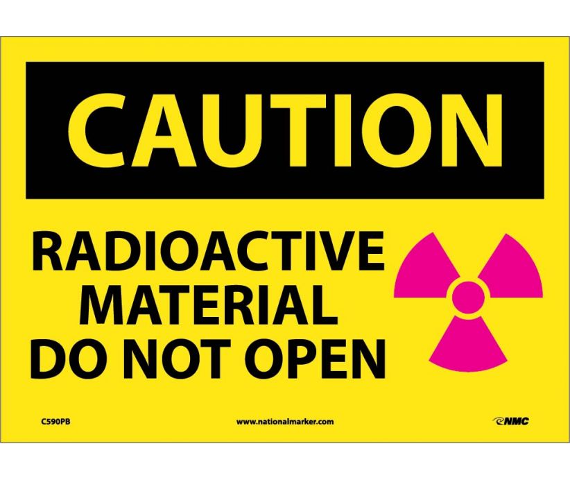 CAUTION, RADIOACTIVE MATERIAL DO NOT OPEN, GRAPHIC, 10X14, PS VINYL