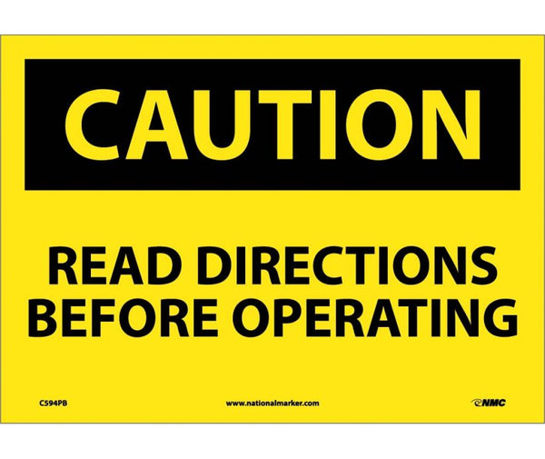 CAUTION, READ DIRECTIONS BEFORE OPERATING, 10X14, PS VINYL