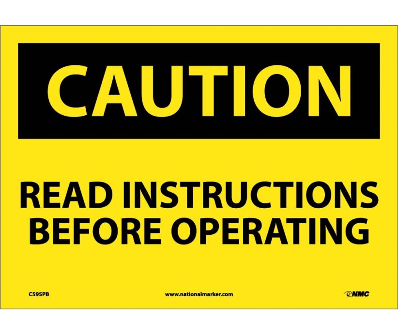 CAUTION, READ INSTRUCTIONS BEFORE OPERATING, 10X14, PS VINYL