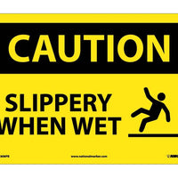 CAUTION, SLIPPERY WHEN WET, GRAPHIC, 10X14, PS VINYL