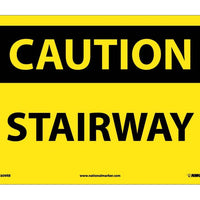 CAUTION, STAIRWAY, 10X14, RIGID PLASTIC