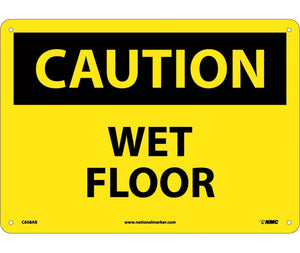CAUTION, WET FLOOR, 10X14, .040 ALUM