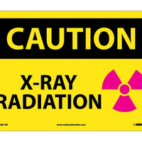 CAUTION, X-RAY RADIATION, GRAPHIC, 10X14, .040 ALUM