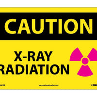 CAUTION, X-RAY RADIATION, GRAPHIC, 10X14, RIGID PLASTIC