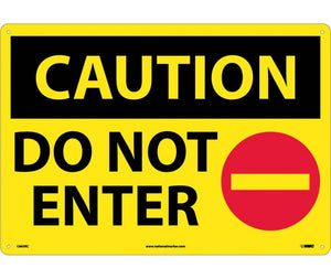 CAUTION, DO NOT ENTER, GRAPHIC, 14X20, RIGID PLASTIC