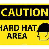 CAUTION, HARD HAT AREA, GRAPHIC, 20X28, .040 ALUM