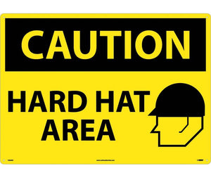 CAUTION, HARD HAT AREA, GRAPHIC, 20X28, .040 ALUM