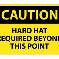CAUTION, HARD HAT REQUIRED BEYOND THIS POINT, 20X28, .040 ALUM
