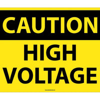 CAUTION, HIGH VOLTAGE, 20X28, .040 ALUM