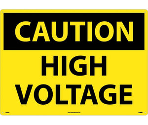 CAUTION, HIGH VOLTAGE, 20X28, .040 ALUM