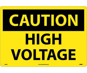 CAUTION, HIGH VOLTAGE, 14X20, RIGID PLASTIC