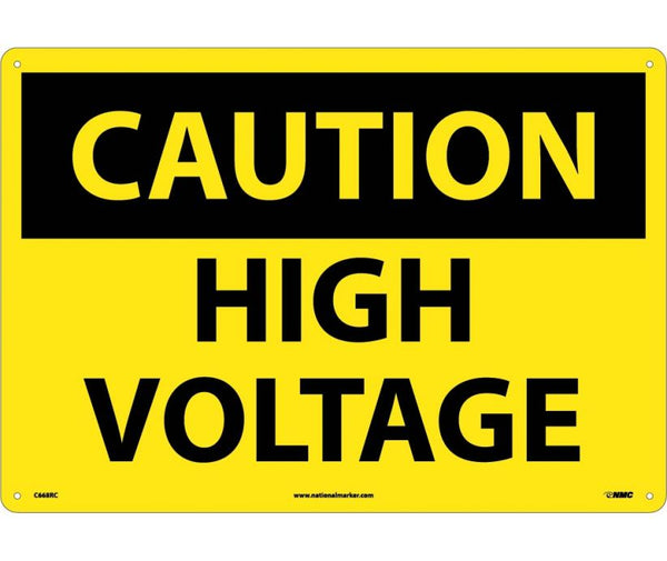 CAUTION, HIGH VOLTAGE, 14X20, RIGID PLASTIC