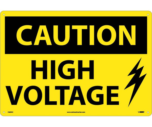 CAUTION, HIGH VOLTAGE, GRAPHIC, 14X20, .040 ALUM