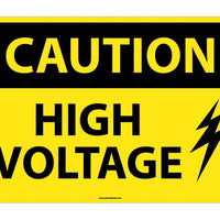 CAUTION, HIGH VOLTAGE, GRAPHIC, 20X28, RIGID PLASTIC