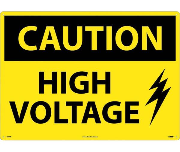CAUTION, HIGH VOLTAGE, GRAPHIC, 20X28, RIGID PLASTIC