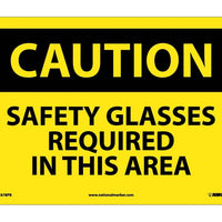 CAUTION, SAFETY GLASSES REQUIRED IN THIS AREA, 10X14, PS VINYL