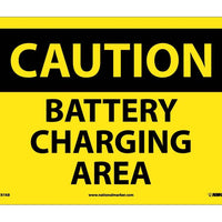 CAUTION, BATTERY CHARGING AREA, 10X14, .040 ALUM
