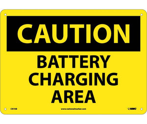 CAUTION, BATTERY CHARGING AREA, 10X14, .040 ALUM