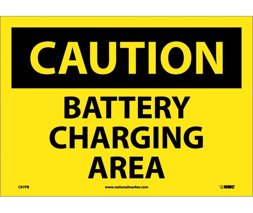 CAUTION, BATTERY CHARGING AREA, 10X14, PS VINYL