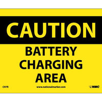 CAUTION, BATTERY CHARGING AREA, 7X10, RIGID PLASTIC