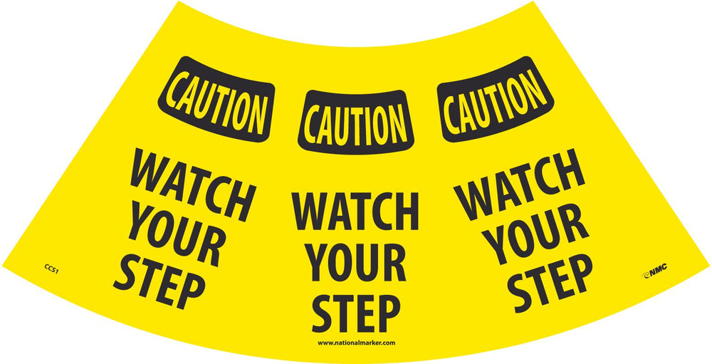 CAUTION WATCH YOUR STEP CONE SLEEVE, 9.5 X 10.5, BANNER MATERIAL