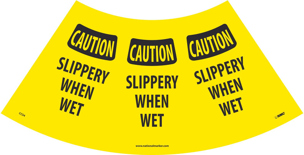 CAUTION SLIPPERY WHEN WET CONE SLEEVE, 9.5 X 10.5, BANNER MATERIAL