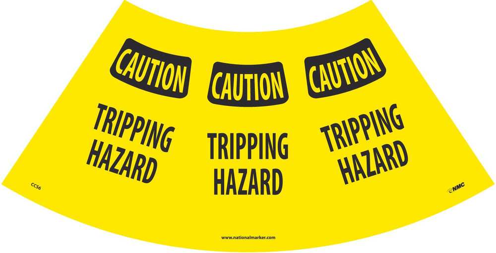 CAUTION TRIPPING HAZARD CONE SLEEVE, 9.5 X 10.5, BANNER MATERIAL